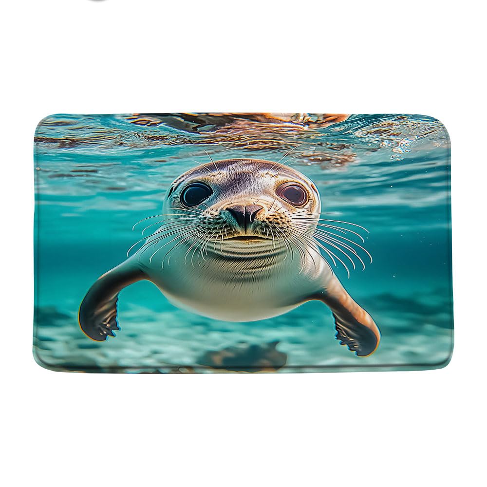 Amazon.com: UOZXOML Funny Seal Bath Mat Ocean Sea Lions Underwater